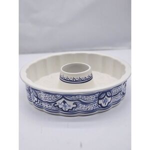 SLAMA  Pottery Since 1965 Blue Multi Color Pan Made In Tunisia